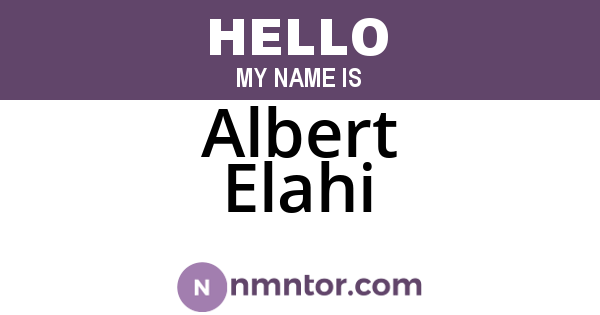 Albert Elahi