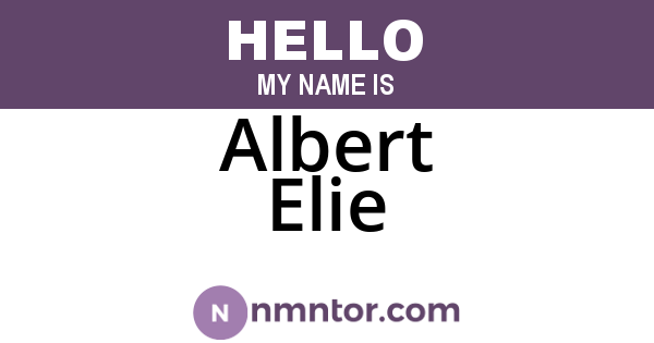 Albert Elie