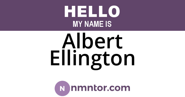 Albert Ellington