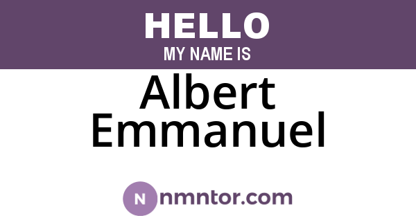 Albert Emmanuel