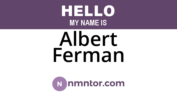 Albert Ferman