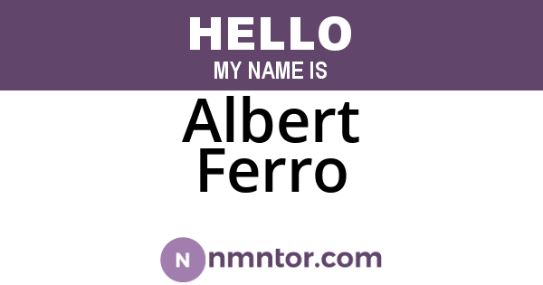 Albert Ferro