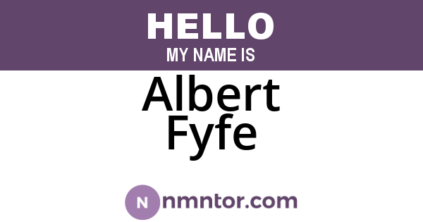 Albert Fyfe