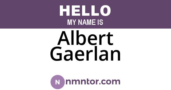 Albert Gaerlan
