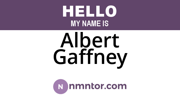 Albert Gaffney