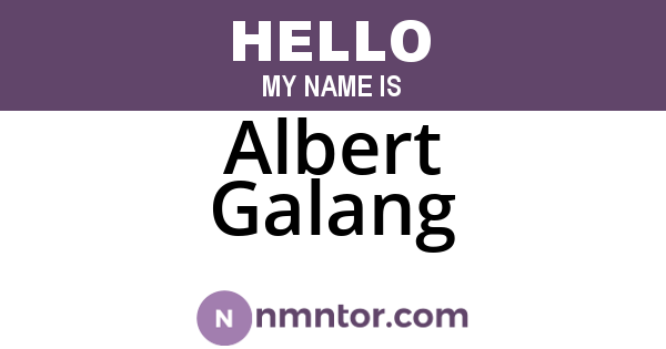 Albert Galang