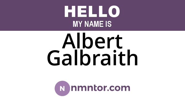 Albert Galbraith