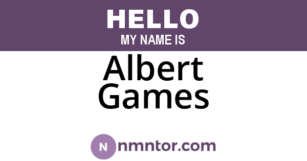 Albert Games
