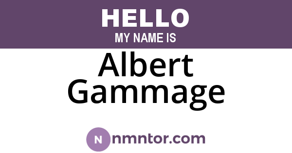 Albert Gammage