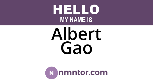 Albert Gao