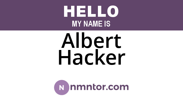 Albert Hacker