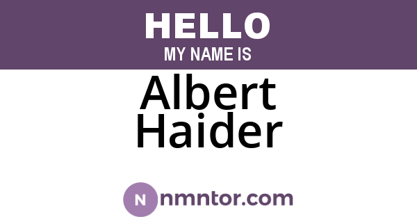 Albert Haider