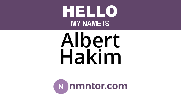 Albert Hakim