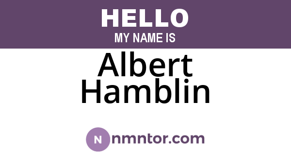 Albert Hamblin