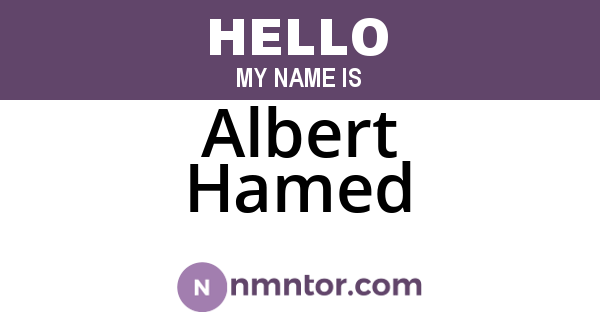 Albert Hamed