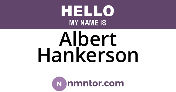 Albert Hankerson
