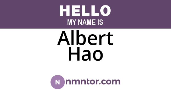 Albert Hao