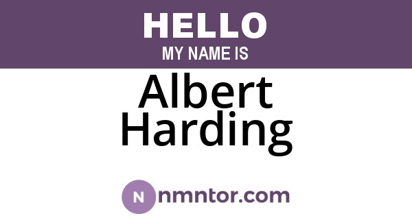 Albert Harding