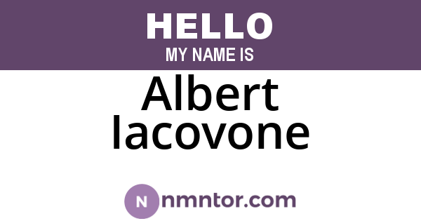 Albert Iacovone