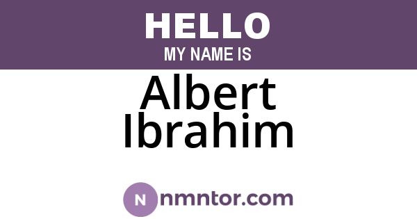 Albert Ibrahim
