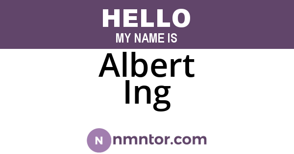 Albert Ing