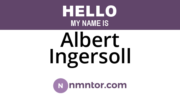 Albert Ingersoll