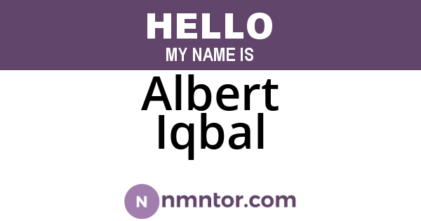 Albert Iqbal