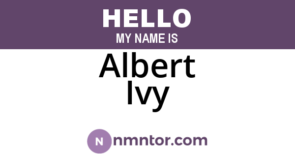 Albert Ivy