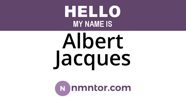 Albert Jacques