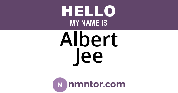 Albert Jee
