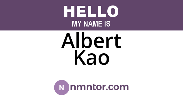 Albert Kao