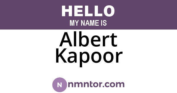 Albert Kapoor