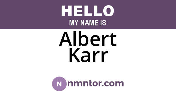 Albert Karr