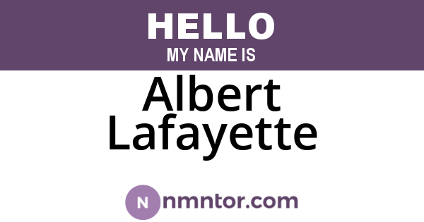 Albert Lafayette