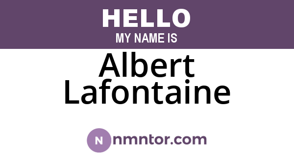 Albert Lafontaine