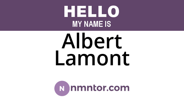 Albert Lamont