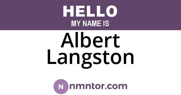 Albert Langston