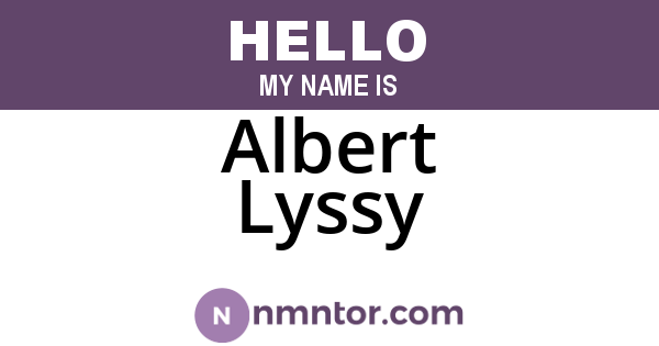 Albert Lyssy