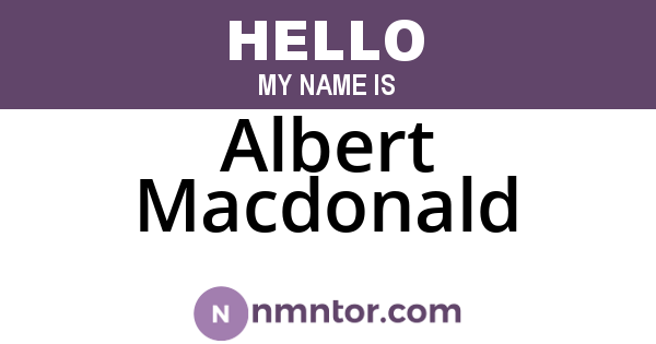 Albert Macdonald