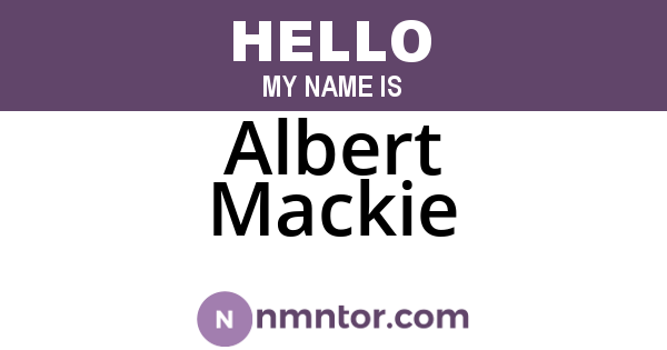 Albert Mackie