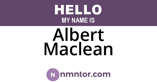 Albert Maclean