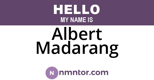 Albert Madarang