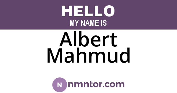 Albert Mahmud