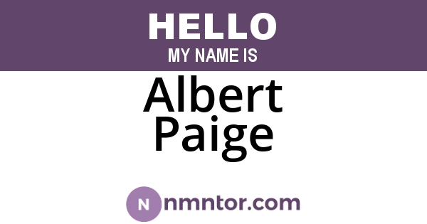 Albert Paige