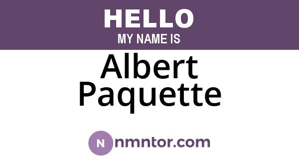 Albert Paquette