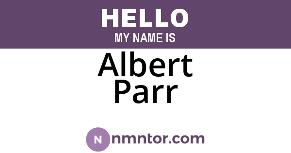 Albert Parr