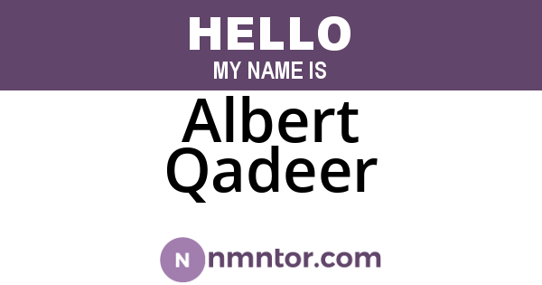 Albert Qadeer