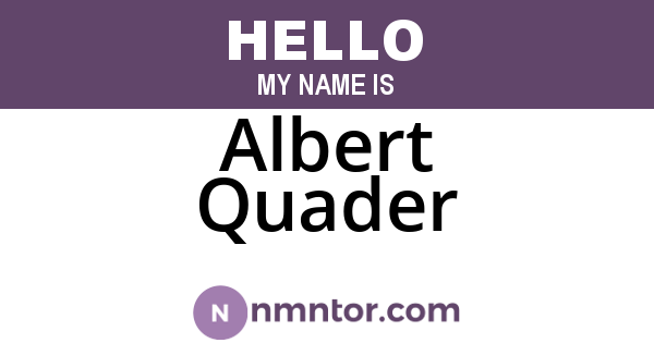 Albert Quader