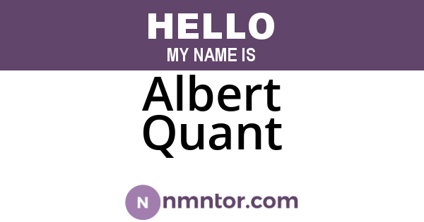 Albert Quant