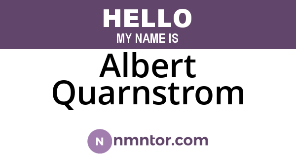 Albert Quarnstrom